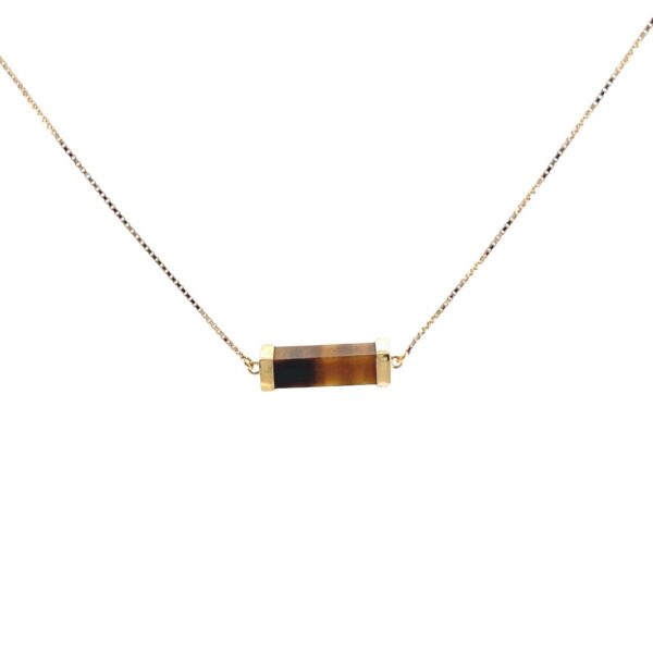 Vintage 18ct Gold Chain Necklace with 1 Tiger’s Eye Gemstone