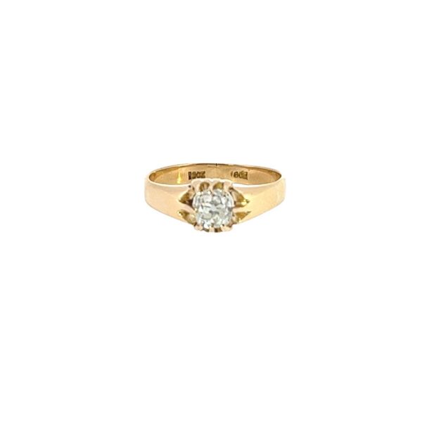 Diamond Solitaire Ring – 1.03ct H-FL, 18ct Yellow Gold